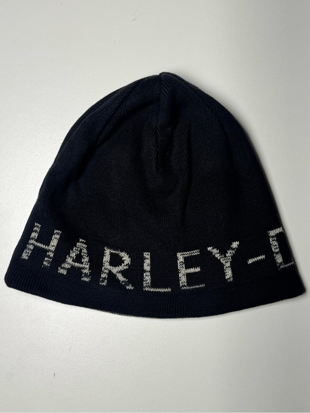 Harley-Davidson Black Beanie with Contrasting White Logo